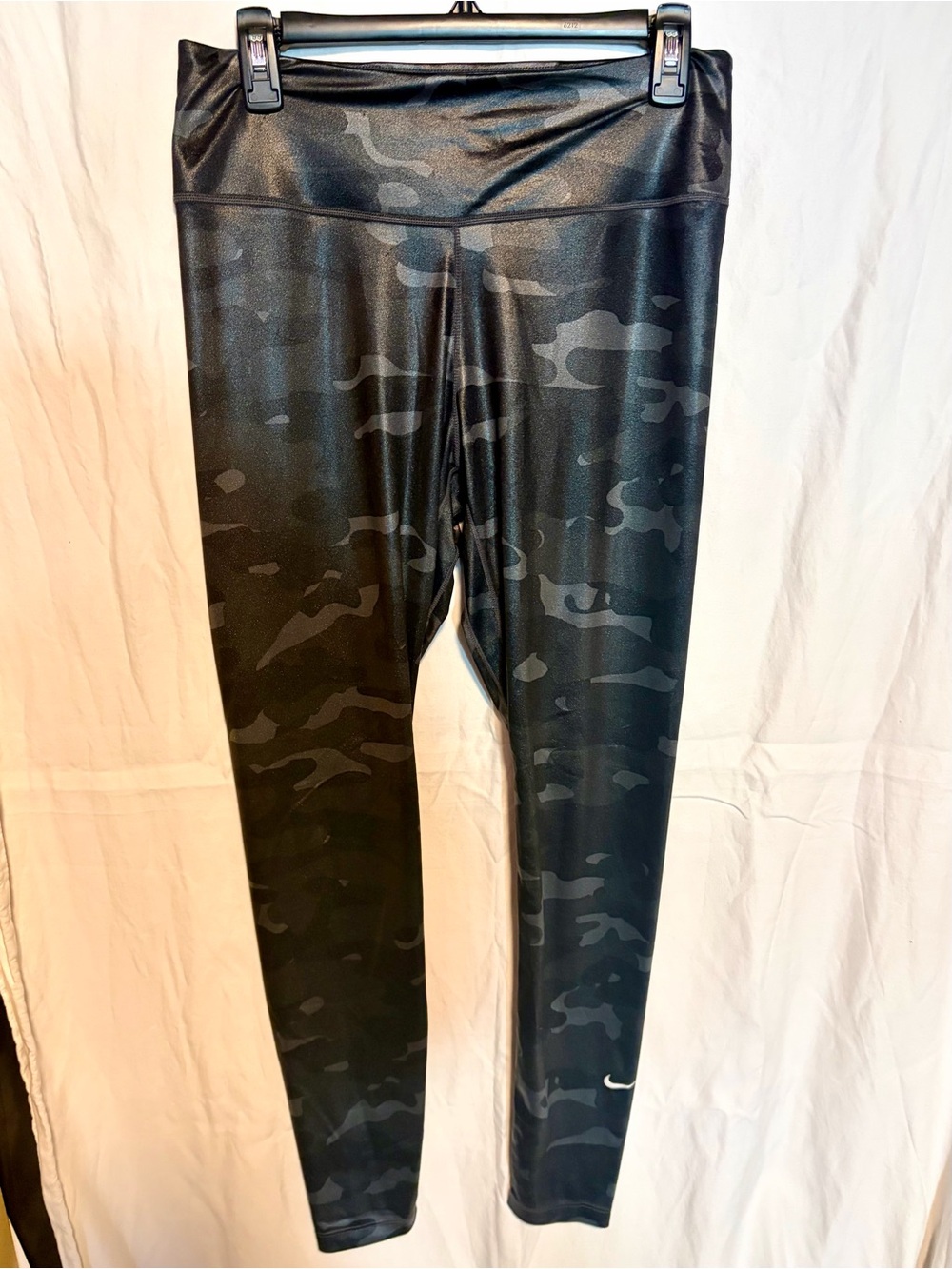 Nike Shiny Black Leopard Performance Leggings